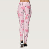 Leggings Ensemble Flamant rose rose, Motif d'été tropical. (Dos)