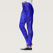Leggings entièrement imprimés en plumes bleues éle (Gauche)