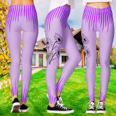 Leggings Entraînement à rayures florales Lilac pourpre tend
