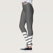 Leggings Entraînement blanc gris élégant (Gauche)