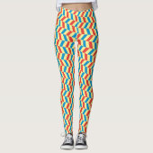 Leggings Entraînement Chevron à bande colorée mignonne (Devant)