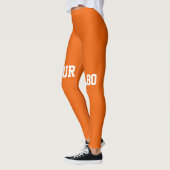 Leggings Entraînement de texte orange moderne (Gauche)