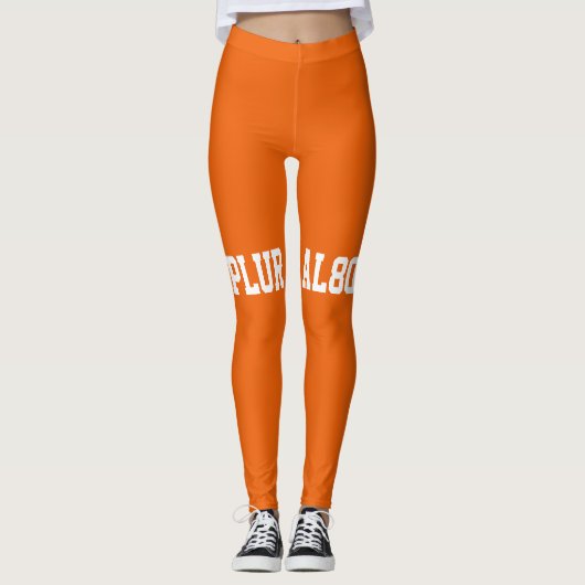 Leggings Entraînement de texte orange moderne (Devant)