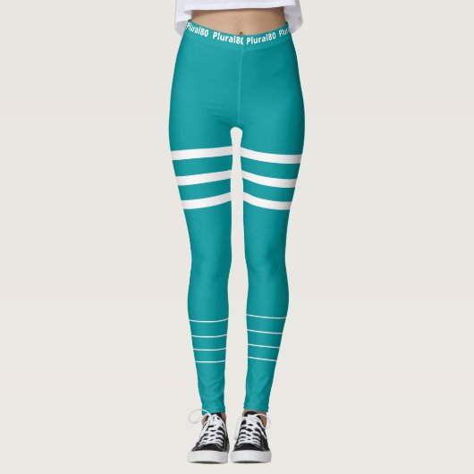 Leggings entraînement moderne bleu blanc (Devant)