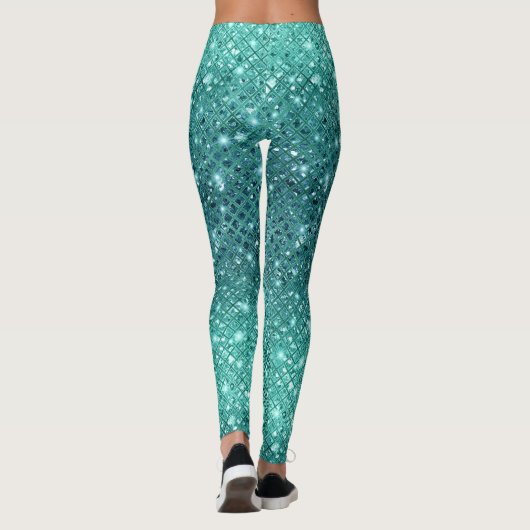 Leggings Éperche verte Turquoise Aqua (Dos)