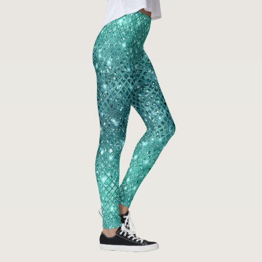 Leggings Éperche verte Turquoise Aqua (Droite)
