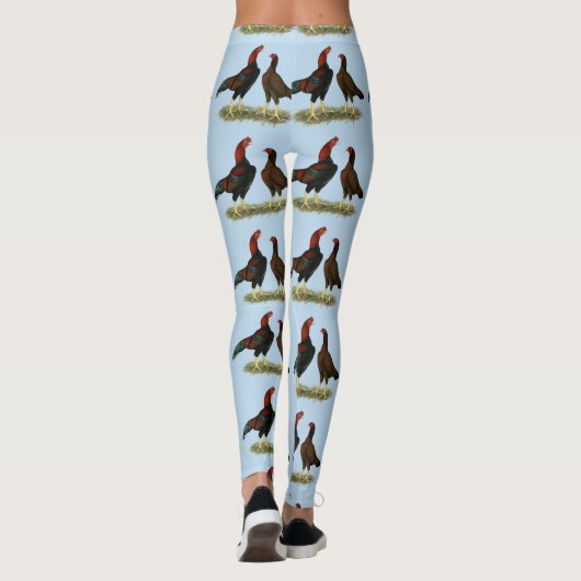 Leggings Éperviers rouges noirs (Dos)