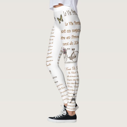 Leggings Ephémère française ~ Script ~ Écriture manuscrite (Gauche)
