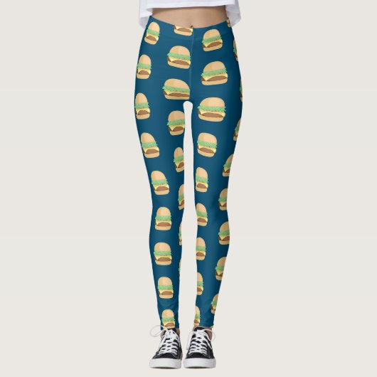 Leggings Eplucher les hamburgers (Devant)