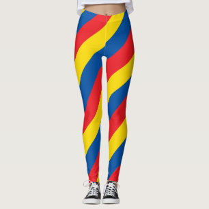 Leggings Equateur Couleurs du drapeau national diagonales t