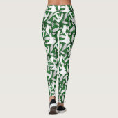 Leggings Equipe blanche verte couleurs volleyballs motif (Dos)