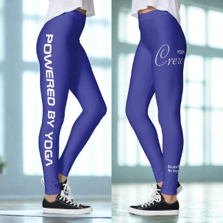 Leggings Équipe de yoga à impression personnalisée bleu fon