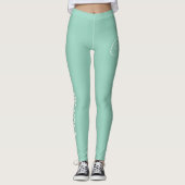 Leggings Équipe de yoga à impression personnalisée sarcelle (Devant)