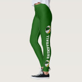 Leggings équipe d'or vert couleurs basketball texte vers le (Gauche)