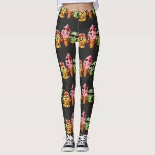 Leggings Équipe drôle de glace qui fond personnage mignon a