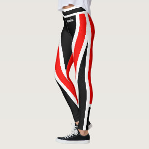Leggings Équipe noire blanche rouge