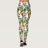 Leggings Equipe orange verte couleurs girly volleyballs mot (Dos)