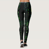 Leggings Erreur système Cyberpunk hurler Crâne vert crâne (Dos)