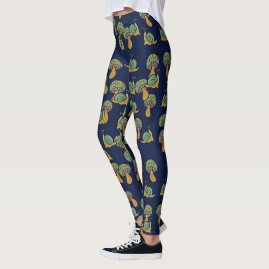 Leggings Escargots et champignons Rétro Motif de champignon (Gauche)