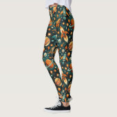 Leggings Espace atomique milieu du siècle Orange sarcelle P (Gauche)