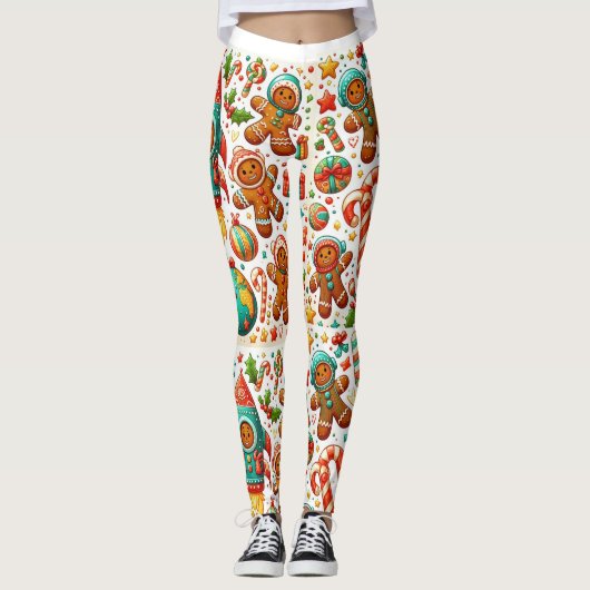 Leggings espace pain d'épices de Noël (Devant)