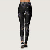 Leggings Espace points de lumière Abstrait noir (Dos)