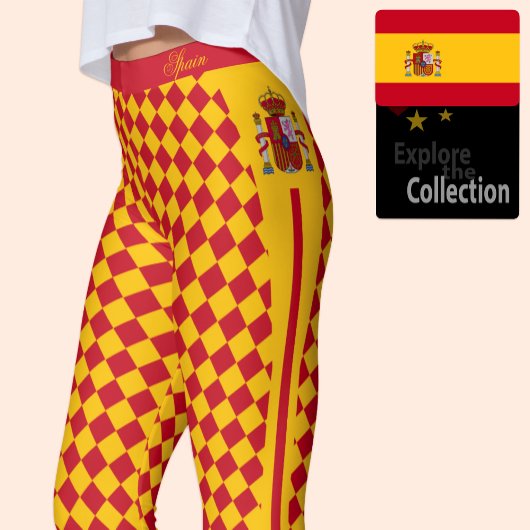 Leggings Espagne leggings, mode, drapeau espagnol