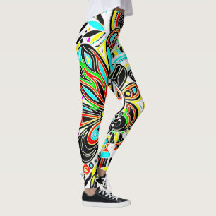 Leggings Esquisse Imaginaire Art - Fleurs Abstraites 3