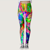 Leggings Esquisse Imaginaire Art - Neon Abstrait Maj 1 (Devant)