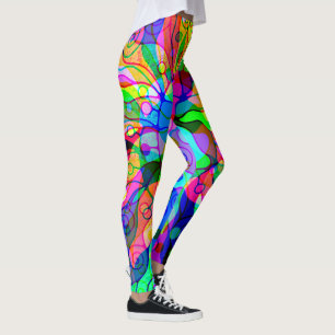 Leggings Esquisse Imaginaire Art - Neon Abstrait Maj 1