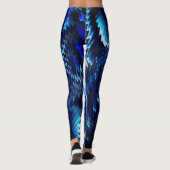 Leggings Estrela azul ondulada com trados em ziguezague (Dos)
