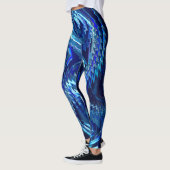 Leggings Estrela azul ondulada com trados em ziguezague (Gauche)
