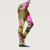 Leggings État botanique vert et rouge rose tropical (Droite)