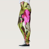Leggings État botanique vert et rouge rose tropical (Gauche)
