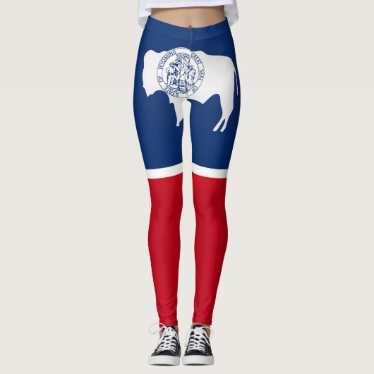 Leggings Etat cool De La Mode Drapeau Du Wyoming (Devant)