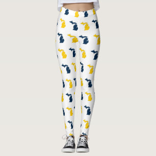 Leggings État jaune et bleu de maïs de motif de Michigan