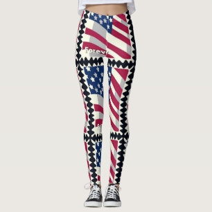 LEGGINGS ÉTATS-UNIS D'AMÉRIQUE DRAPEAU FOREVER STAMP