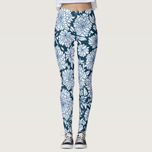 Leggings Été Classique Simple Floral LuLaRoe Blanc (Devant)