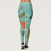 Leggings Eté Jardin Cerf Illustration transparente. (Dos)