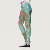Leggings Eté Jardin Cerf Illustration transparente. (Gauche)