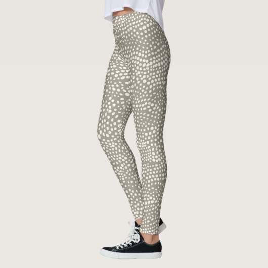 Leggings Été Polka Dot Snow Leopard Simple Tendance Grey (Gauche)
