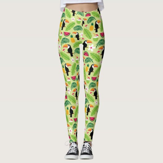 Leggings Été tropical du Toucan (Devant)
