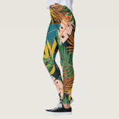 Leggings Été Tropical Plante brillant Motif (Gauche)