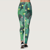 Leggings Été Vert Turquoise Cactus Gold points Design migno (Dos)