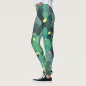 Leggings Été Vert Turquoise Cactus Gold points Design migno (Gauche)