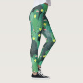 Leggings Été Vert Turquoise Cactus Gold points Design migno (Droite)