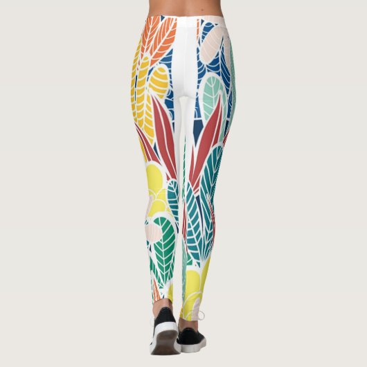 Leggings Été Vert Turquoise Cactus & points Or Design mign (Dos)