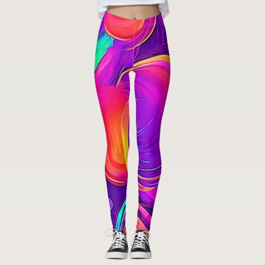 Leggings Ethereal Neon : Des rêves Abstraits (Devant)