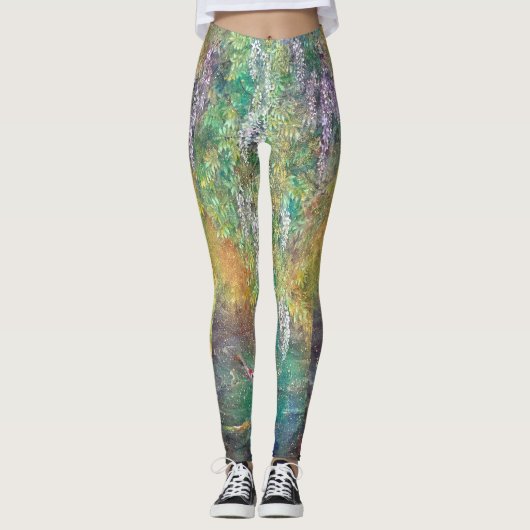 Leggings Ethereal Wisteria: The Koi's Golden Dream (Devant)