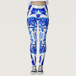 Leggings Ethnic Indigo Arrow Native Motifs